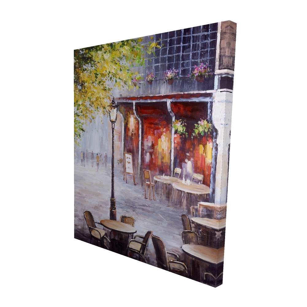 2080-6048-ST6 48 x 60 in. Outdoor Restaurant By a Nice Day - Office Object Canvas Decor