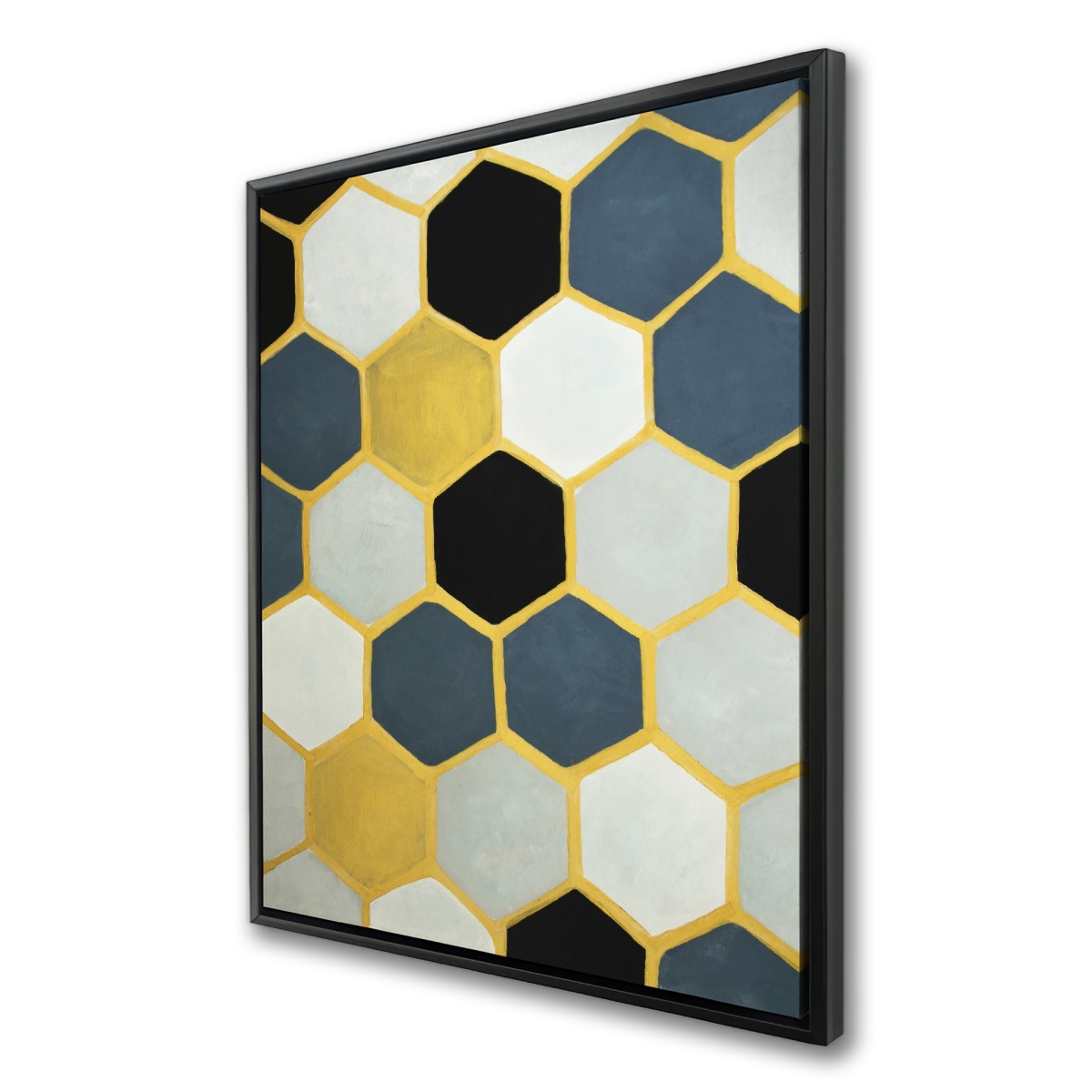 C1FC3648APDXYN 36 x 48 in. Blue Cells Patterns Bathroom Framed Canvas - Home Decor Art