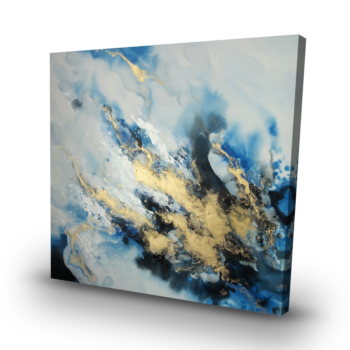 C1RC323231CBBM 32 x 32 in. Blue Marble - Modern Classic Blue Canvas for Home Decor