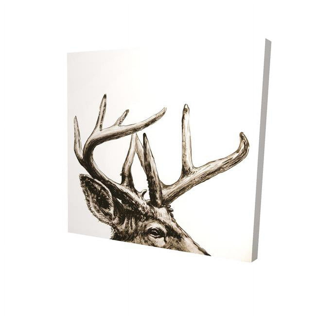 32 x 32 in. Roe Deer Plume Sepia-Print on Canvas