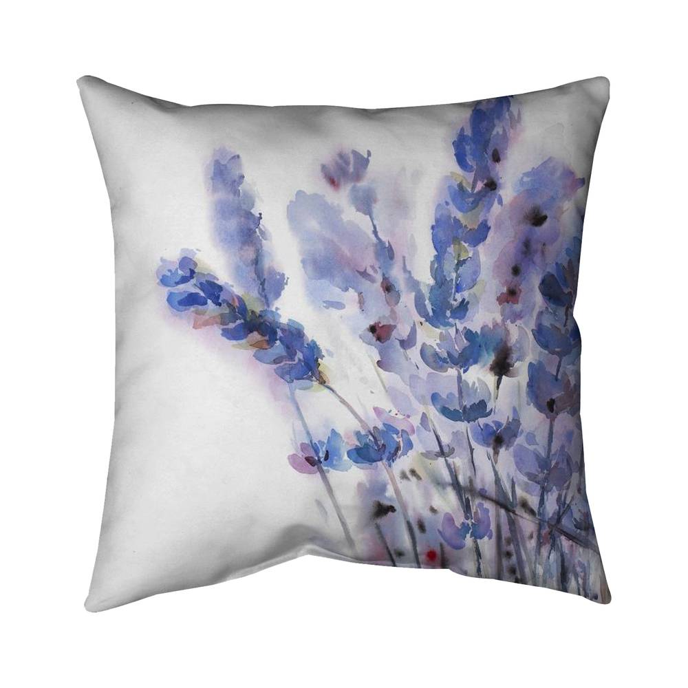5542-2020-FL230 20 x 20 in. Watercolor Lavender Flowers - Rustic Floral Outdoor Pillow
