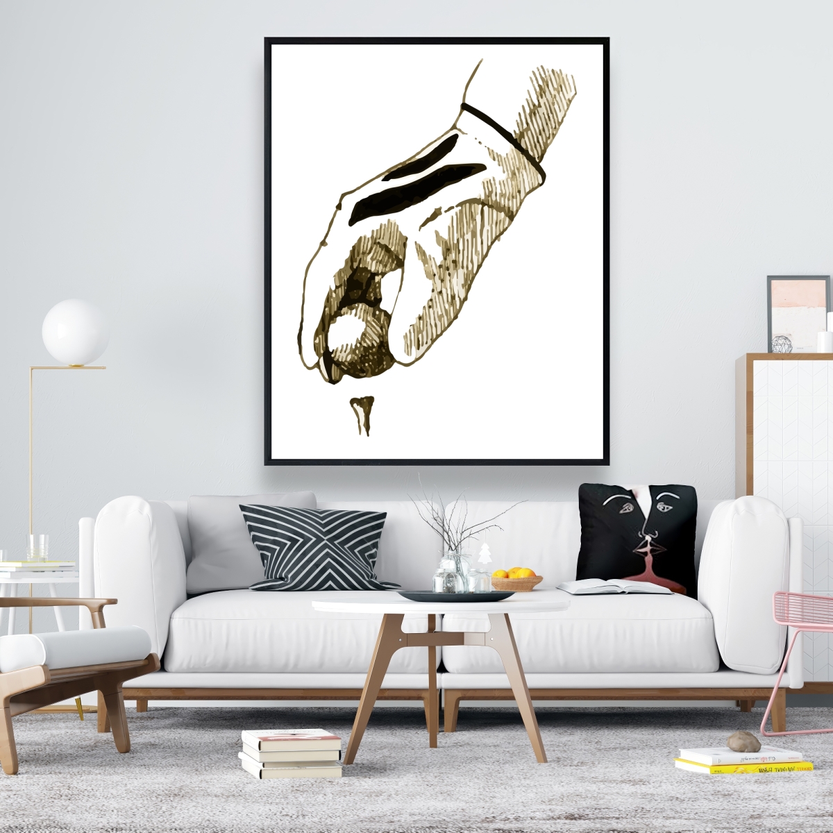 C1FC4860BCPXCX 48 x 60 in. Golf Glove Illustration - Framed Canvas for Home Decor