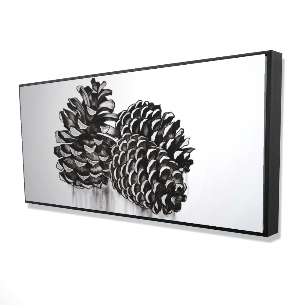 2081-2448-MI100 24 x 48 in. Three Small Pine Cones Canvas Art - Trees Livingroom Decor