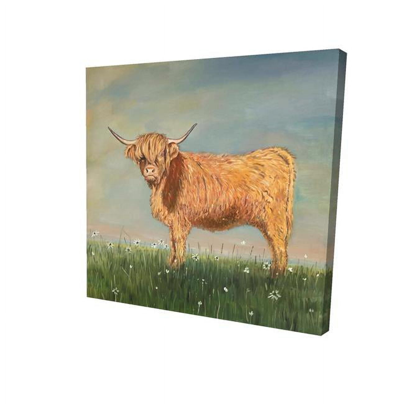 32 x 32 in. Daisy The Highland Cow-Print on Canvas