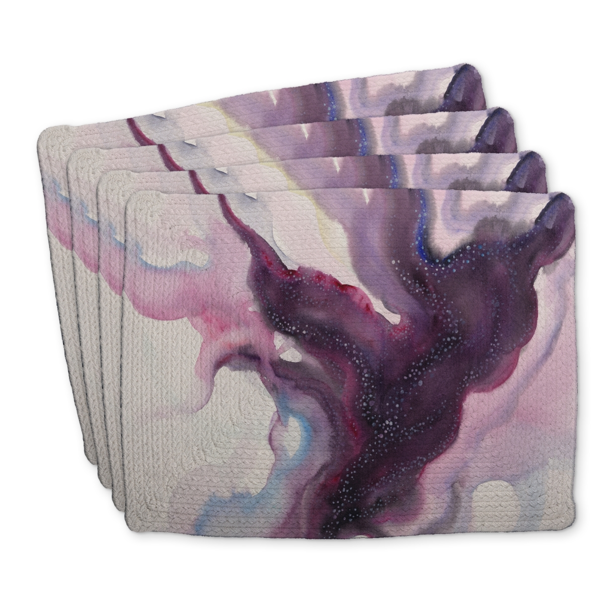 Picture of Begin Home Decor C4BP1418522UUU 14 x 18 in. Milky Way Braided Polyester Placemat for Home Decor - Stylish - Set of 4