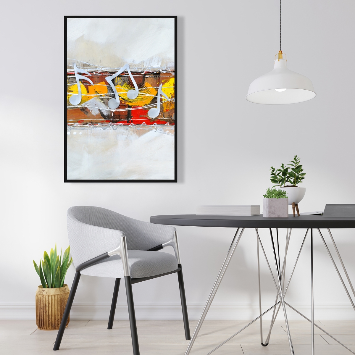 C1FC24365M1WC9 24 x 36 in. Harmony - Contemporary Framed Canvas for Bedroom Decor