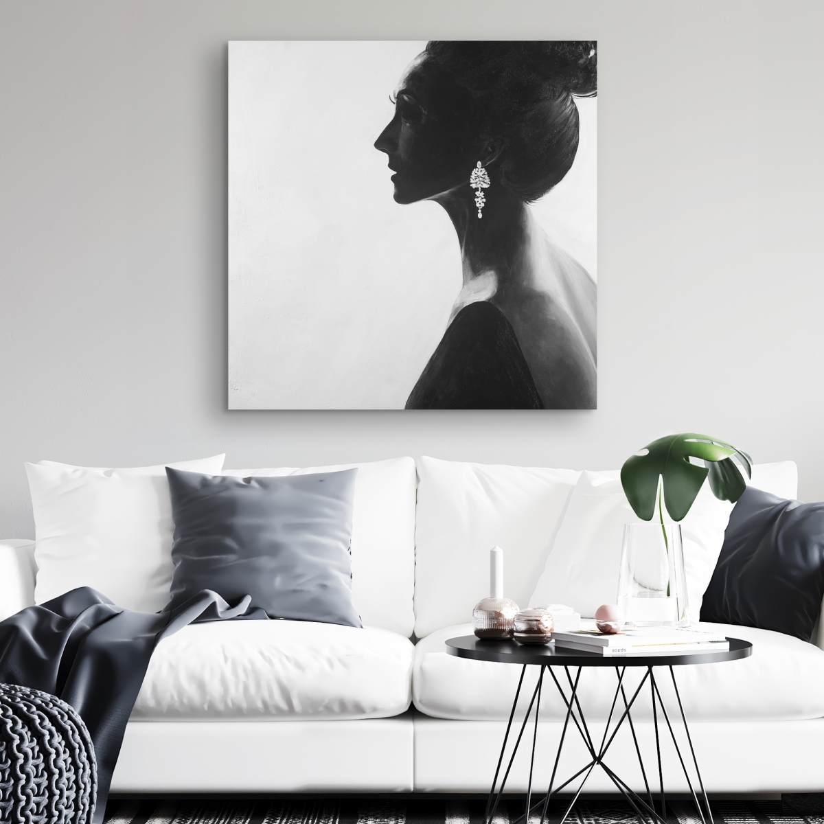 C1RC3232K0TZMD 32 x 32 in. Chic Woman Figurative Canvas - Elegant Home Decor Accent