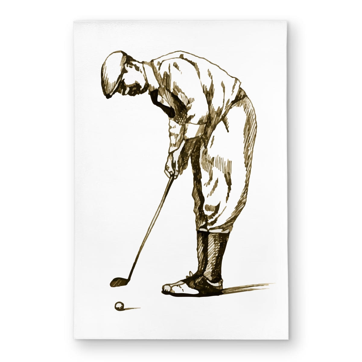 C1ROAR4607TDMG 4 x 6 ft. Concentrated Golfer Illustration Rug - Man Cave Outdoor Decor - Rectangle