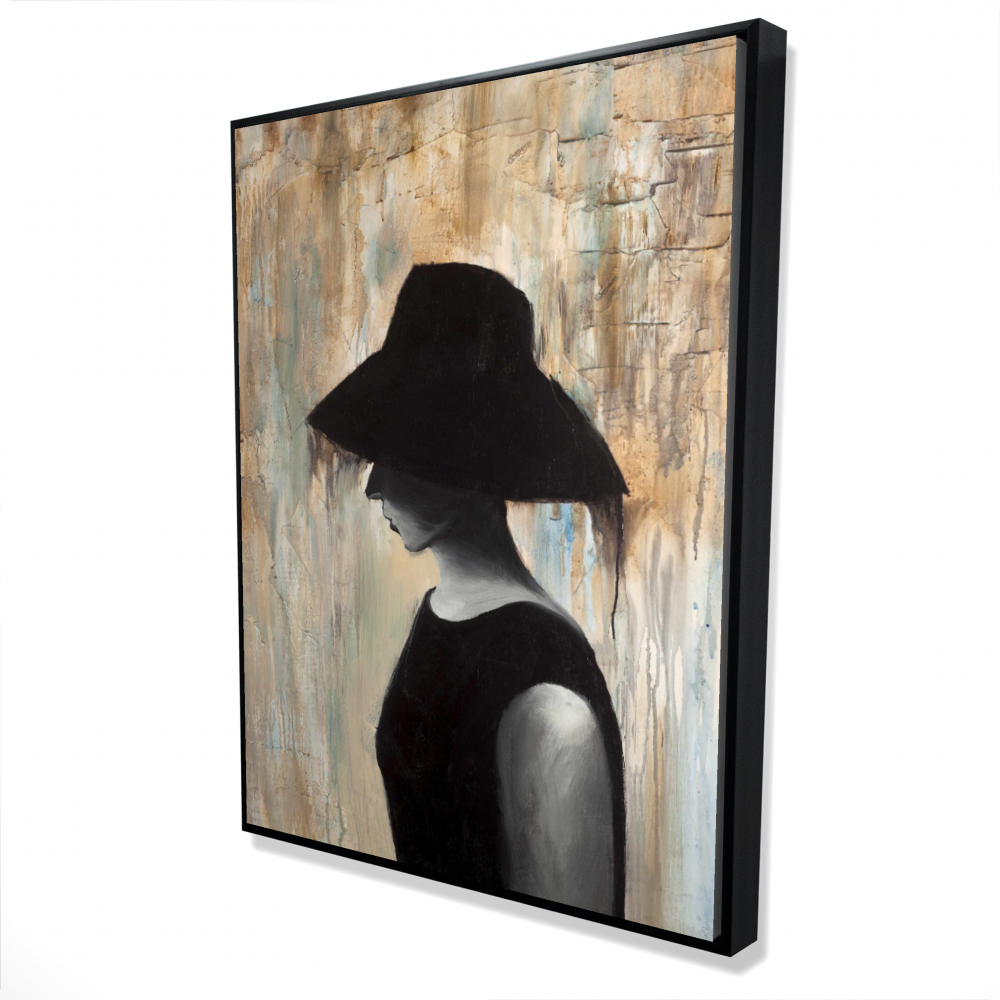 2081-4836-FI18 36 x 48 in. Audrey Hepburn with Big Hat - Living Room Fashion Canvas Decor