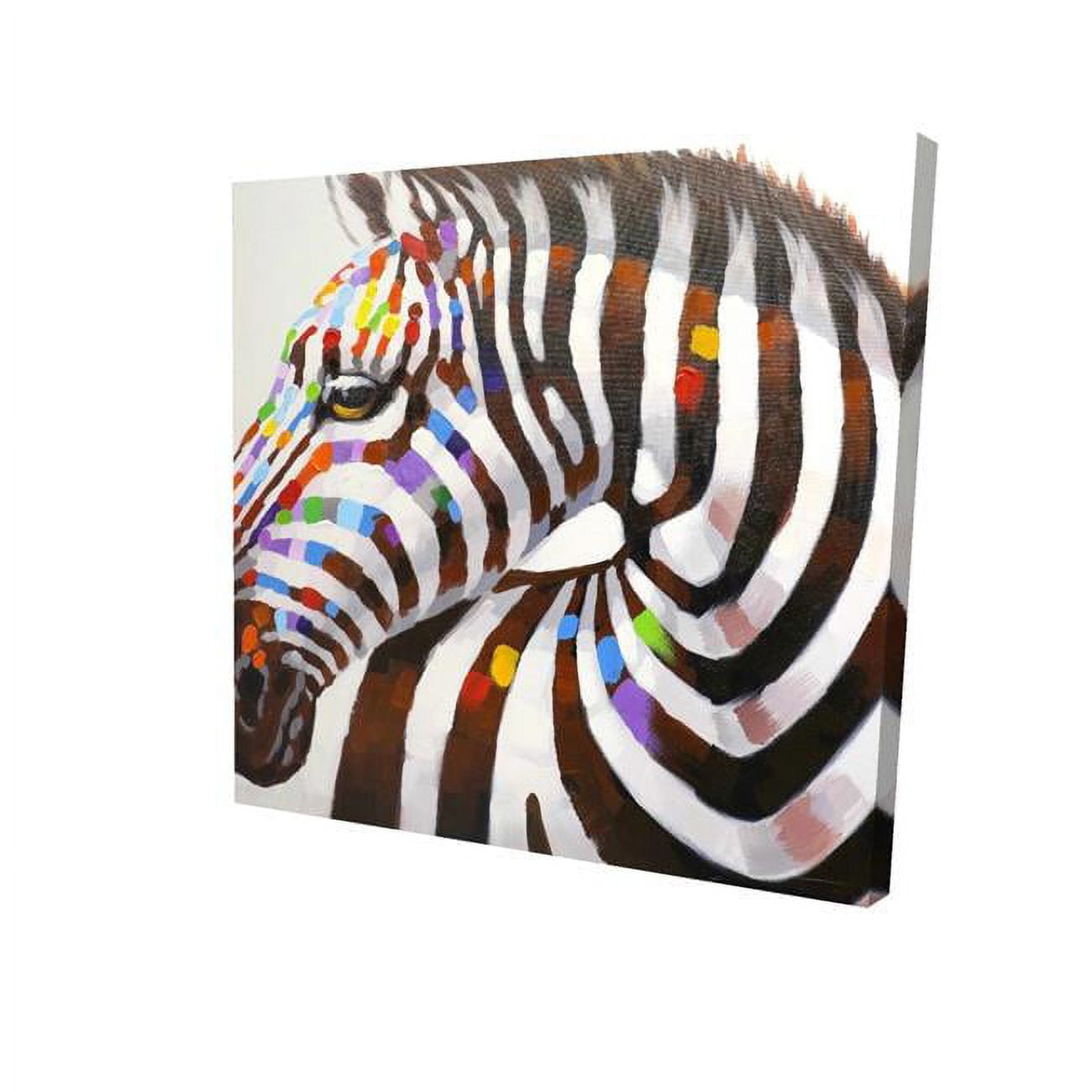 32 x 32 in. Colorful Zebra-Print on Canvas