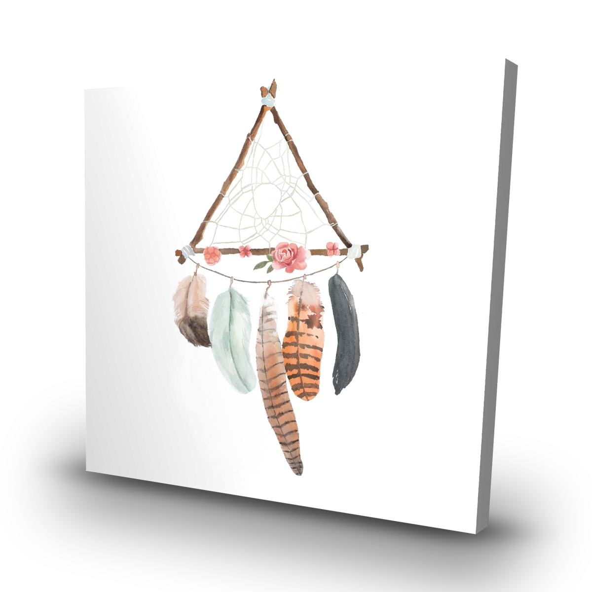 C1RC323232R8FI 32 x 32 in. Triangular Dream Catcher - Pink Canvas Home Decor Item