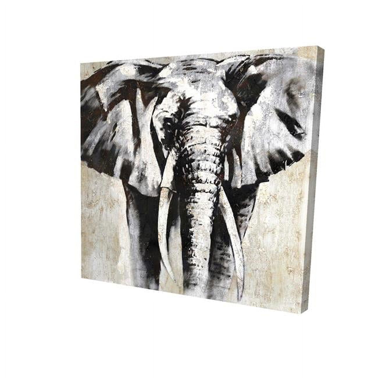 32 x 32 in. Greyscale Elephant-Print on Canvas