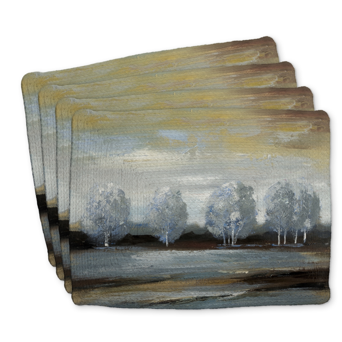 Picture of Begin Home Decor C4BP14182O0KQ7 14 x 18 in. Gray Landscape Braided Polyester Placemat - Home Decor Accent - Set of 4