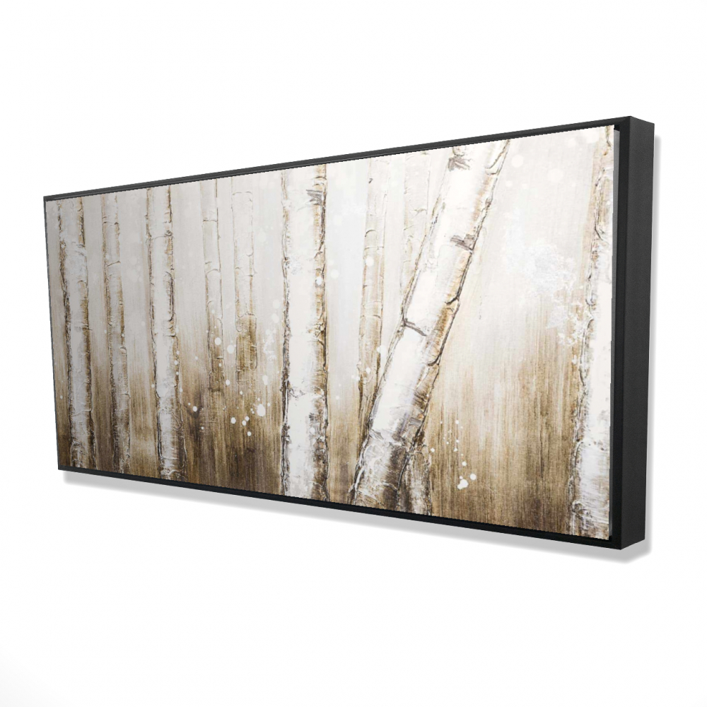 2081-2448-LA22 24 x 48 in. Texturized Abstract Forest - Modern Framed Canvas Art Decor