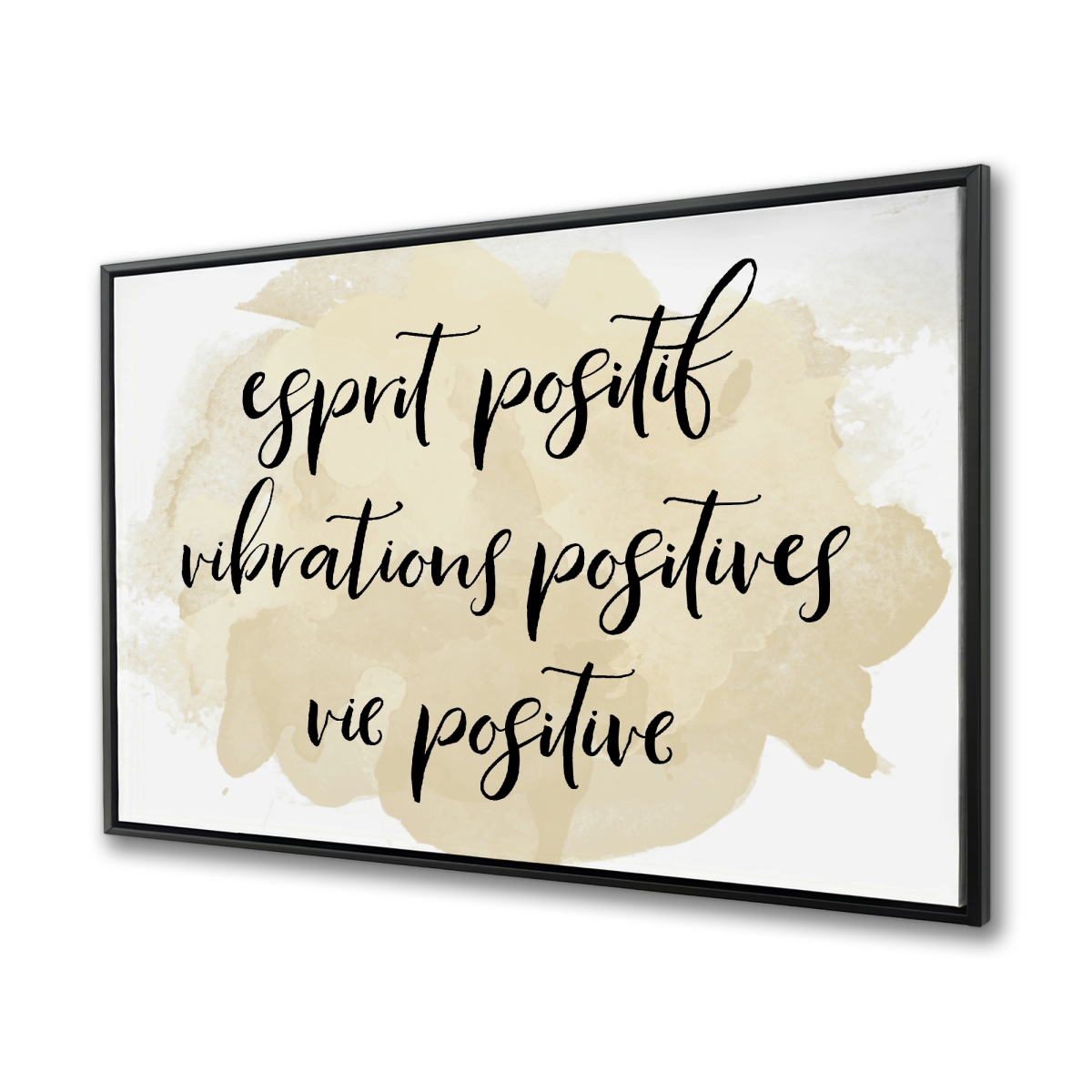 C1FC3648X1HUWV 36 x 48 in. Esprit Positif Vibrations Positives - Framed Canvas Art