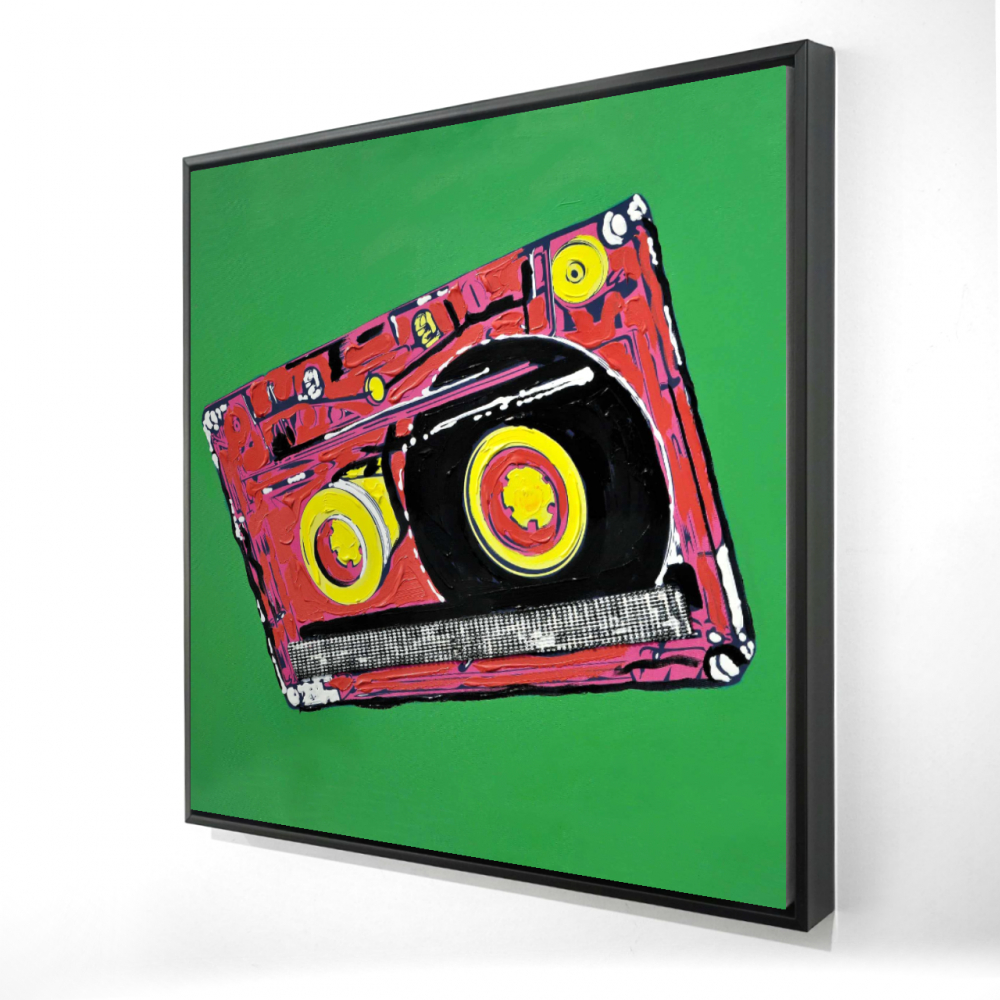 2081-3636-MU5 36 x 36 in. Tape Player - Coral Object Framed Canvas for Home Decor