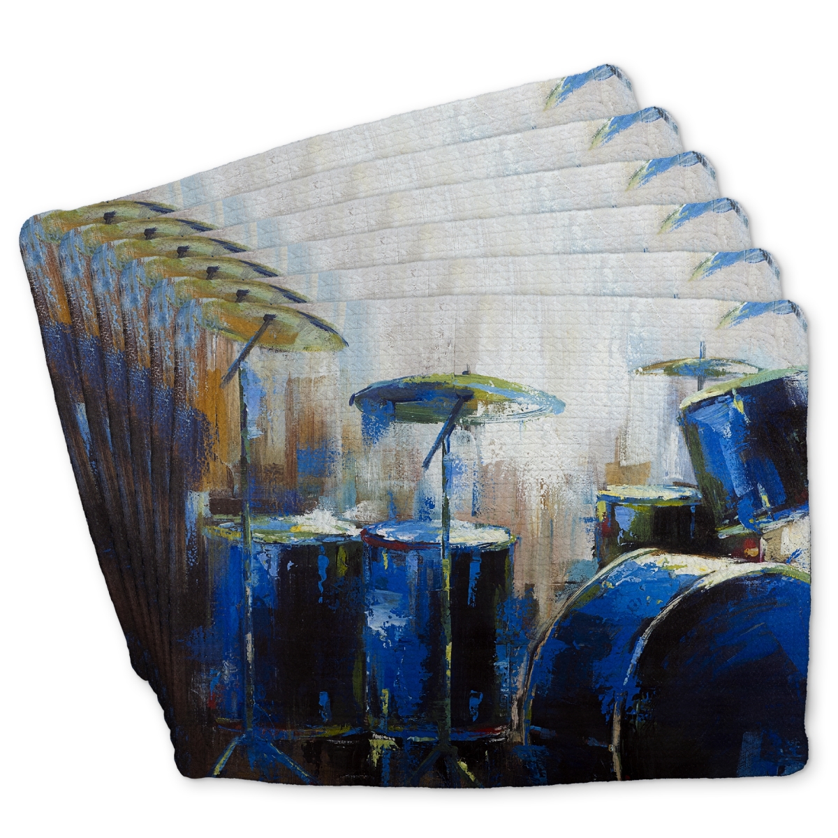 Picture of Begin Home Decor C6BP1418II8BEX 14 x 18 in. Abstract Drums Braided Polyester Placemat - Home Decor Accent - Set of 6