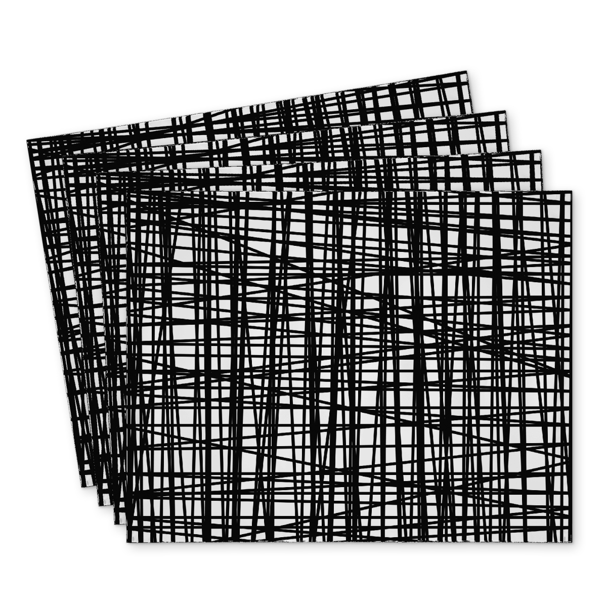 Picture of Begin Home Decor C4PP1418DTL5NP 14 x 18 in. Abstract Small Stripes Polyester Placemat - Home Decor Accent - Set of 4