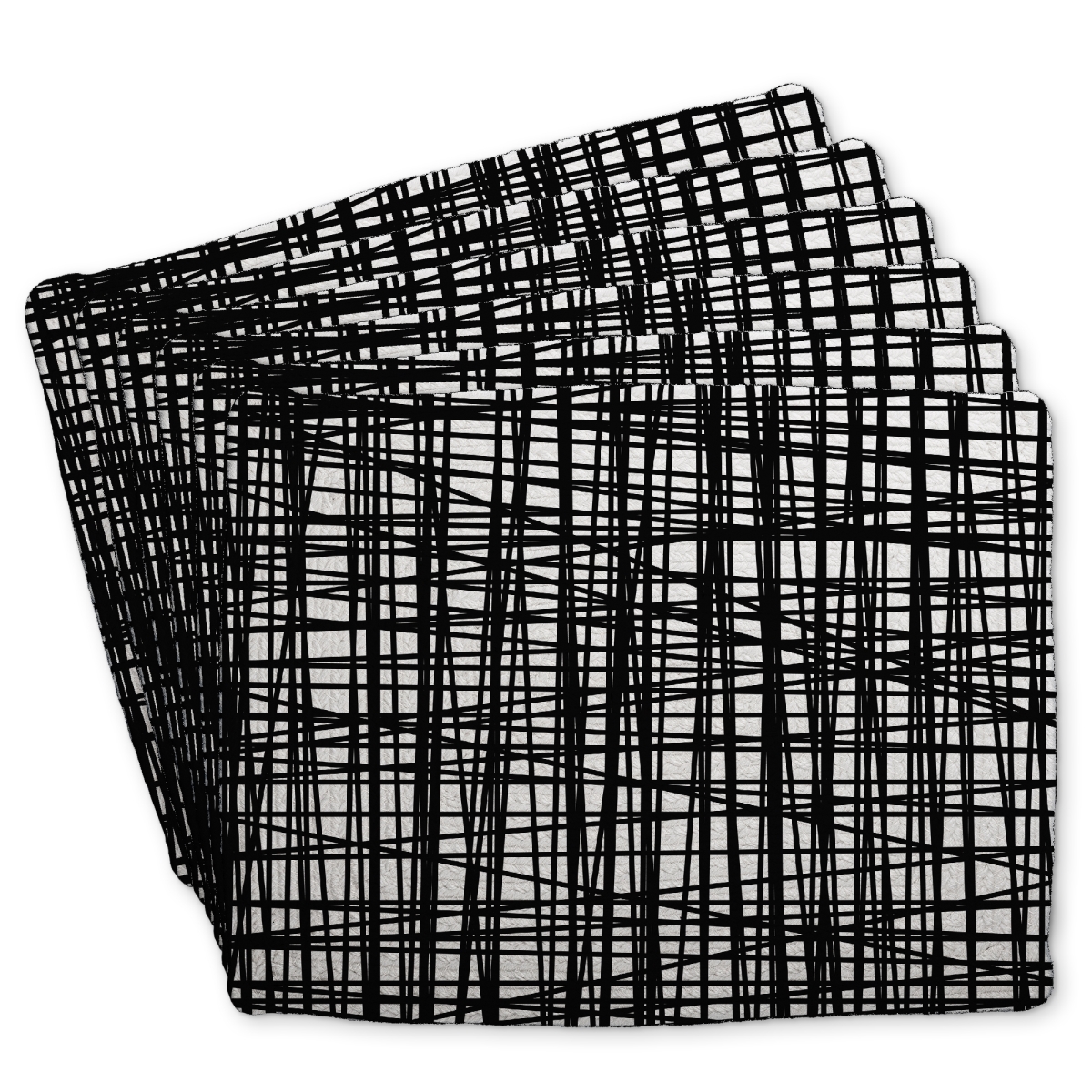 Picture of Begin Home Decor C6BP1418U54SPB 14 x 18 in. Abstract Small Stripes Braided Polyester Placemat - Home Decor - Set of 6