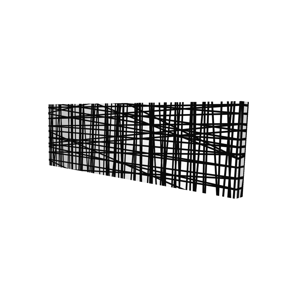 2080-2060-AB30 20 x 60 in. Abstract Small Stripes - Black Canvas Bedroom Decor Art