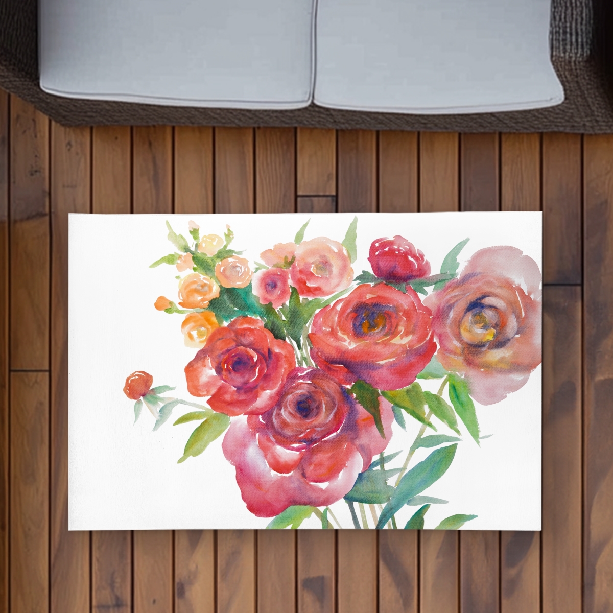 C1ROAR23HN1KW5 2 x 3 ft. Watercolor Bouquet of Flowers Rug - Botanical Home Decor - Rectangle