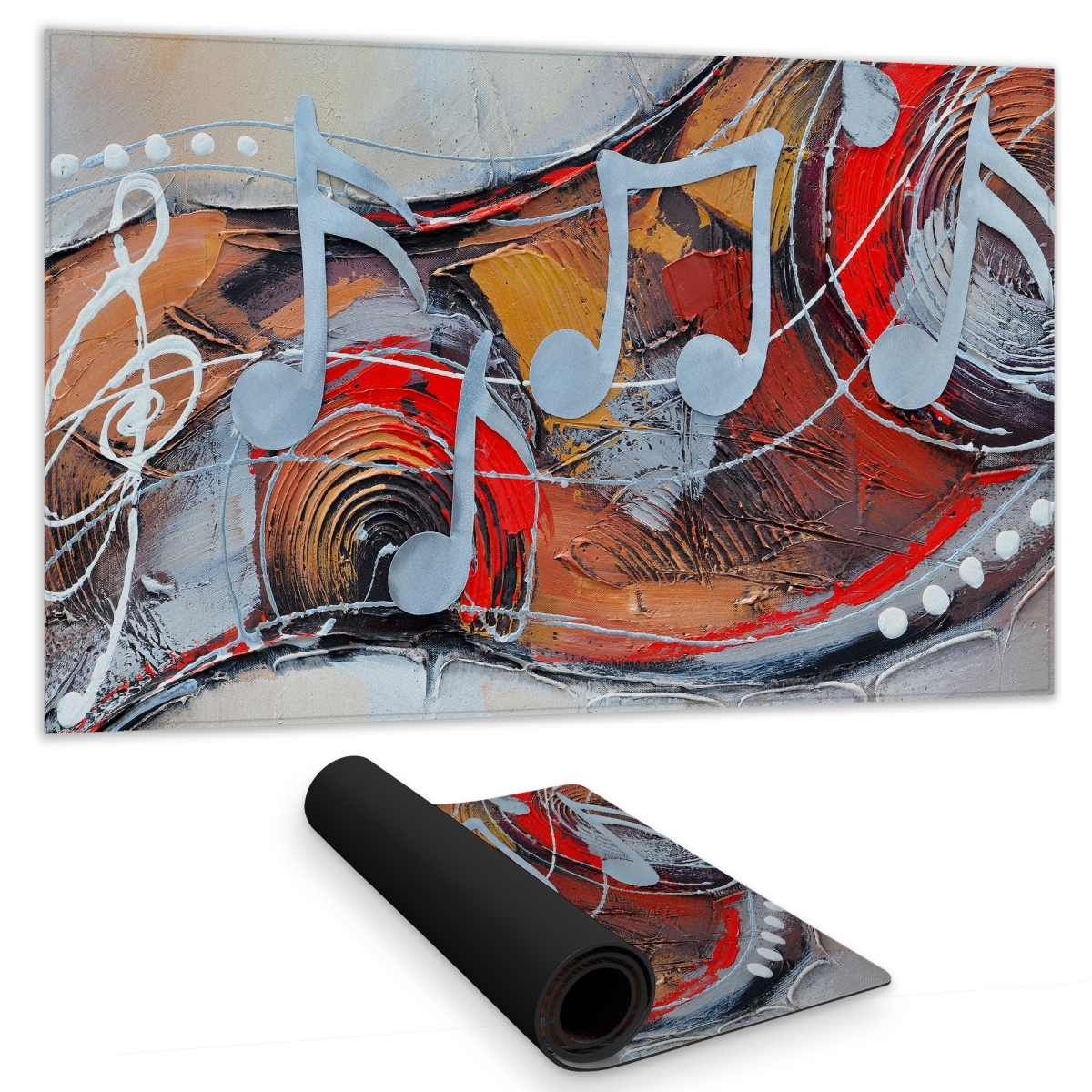 C1DM142405729Q 14 x 24 in. Abstract Serenade Red Bedroom Gaming Mat for Home Decor