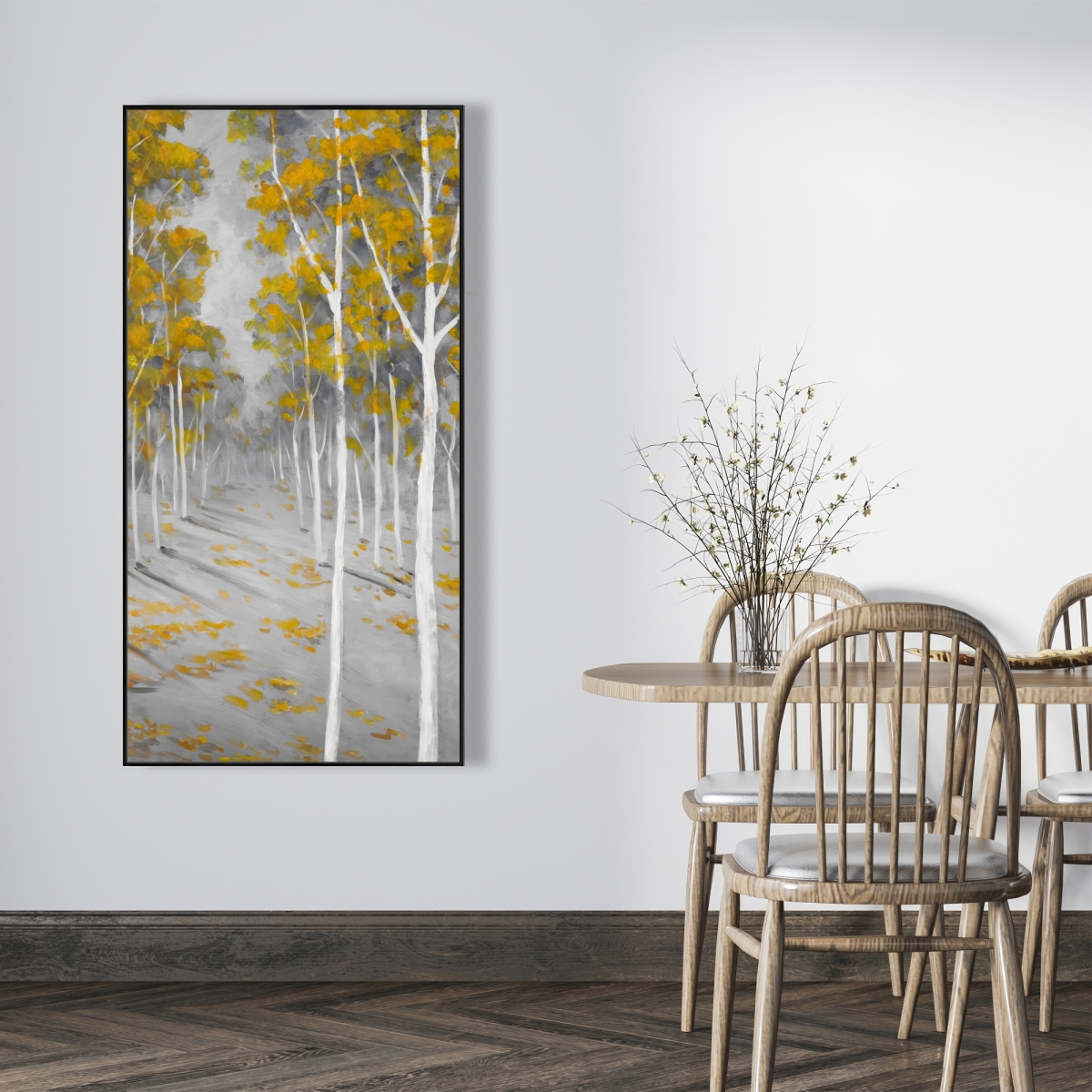 C1FC2448OH7F36 24 x 48 in. Birch Forest - Contemporary Framed Canvas for Home Decor