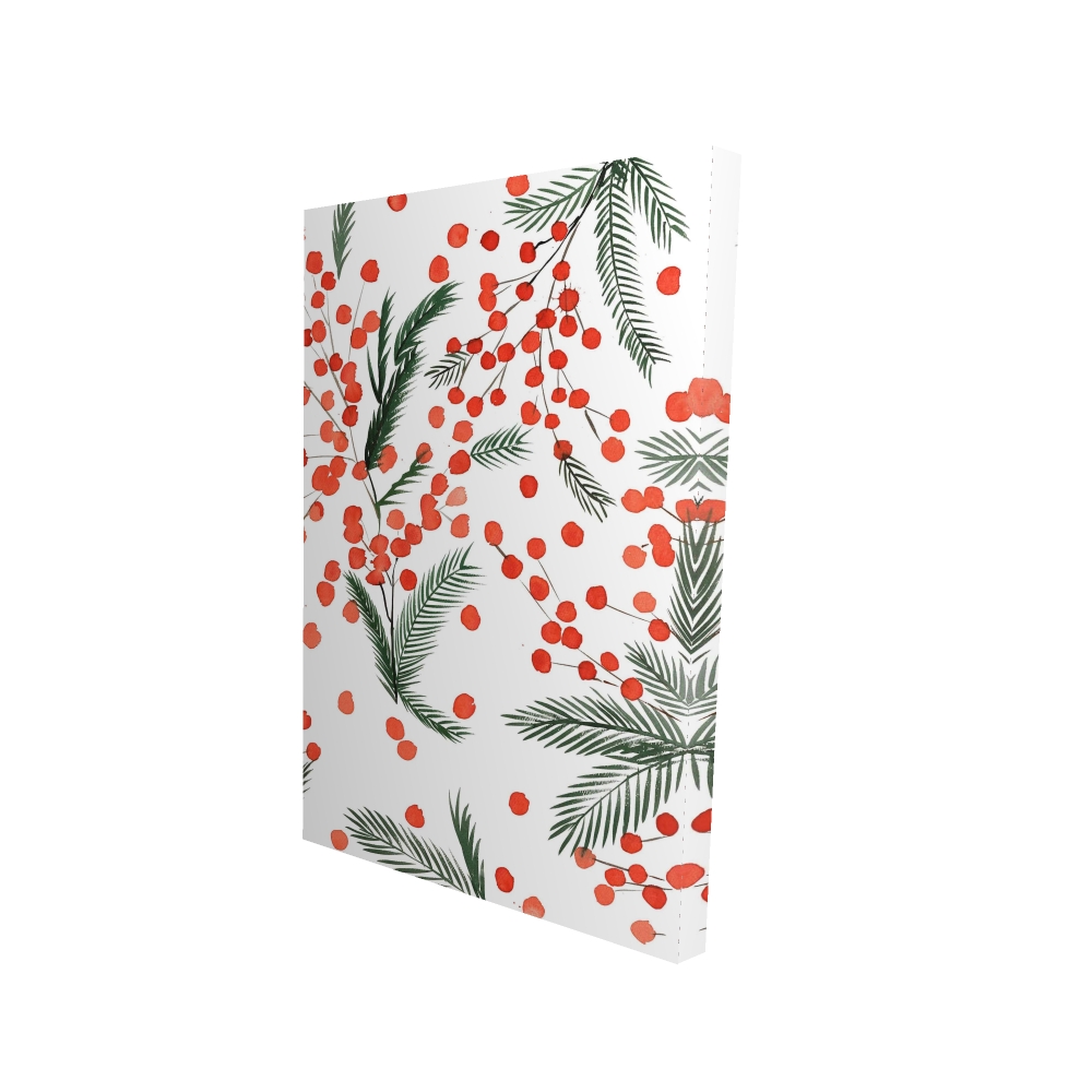 2080-3624-HO9 24 x 36 in. Mistletoe Leaf Pattern - Living Room Trees Canvas Decor