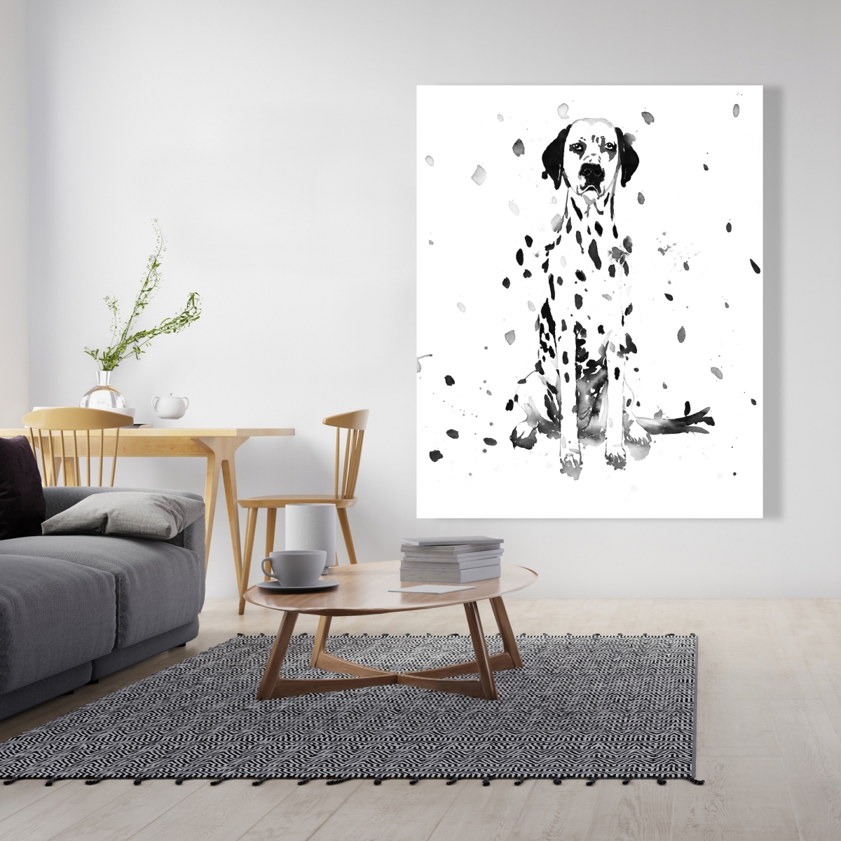 C1RC4860UDBR8Z 48 x 60 in. Dalmatian Dog Minimalist Bedroom Canvas for Home Decor