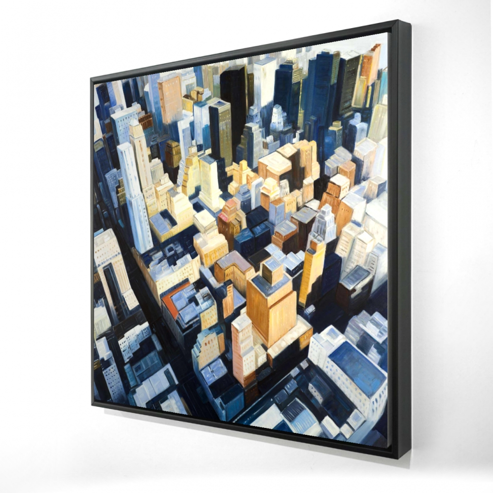2081-3636-CI258 36 x 36 in. Manhattan View Empire State Building Framed Canvas Art
