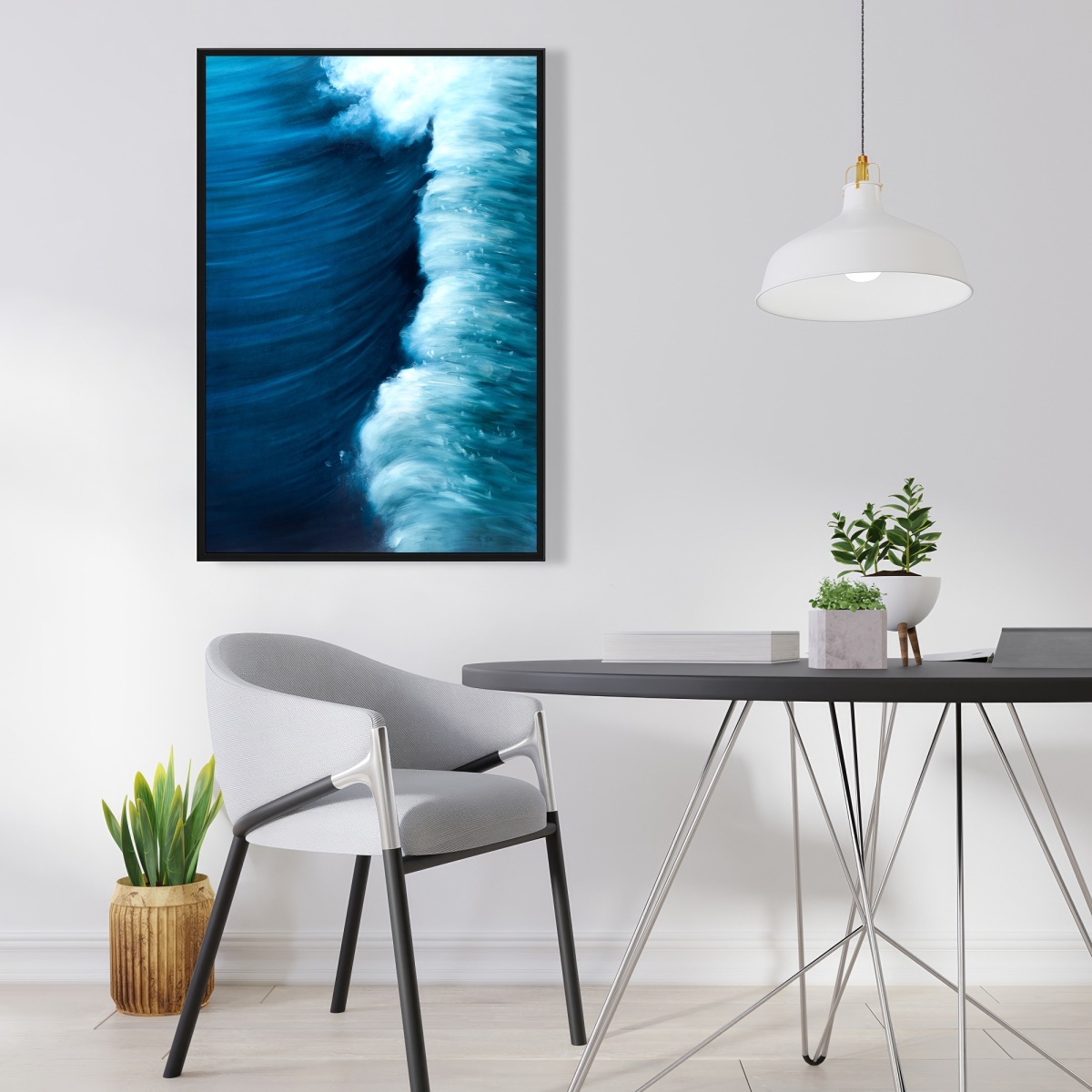 C1FC2436Q3O28J 24 x 36 in. Wave - Bathroom Waves Framed Canvas for Home Decor