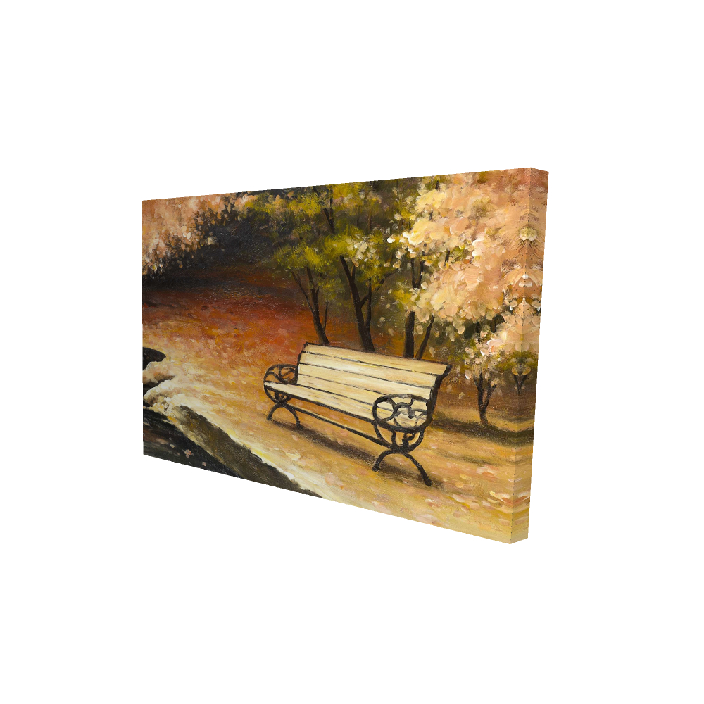 2080-2436-LA36 24 x 36 in. Park Bench By Fall - Orange Contemporary Canvas for Home Decor