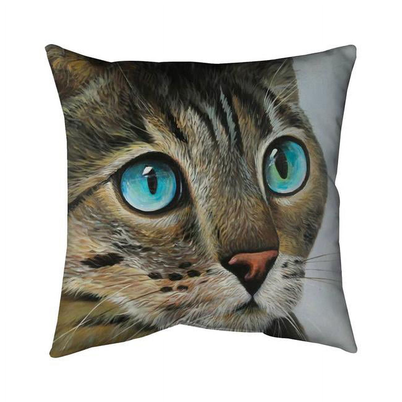 18 x 18 in. Curious Cat Portrait-Double Sided Print Indoor Pillow