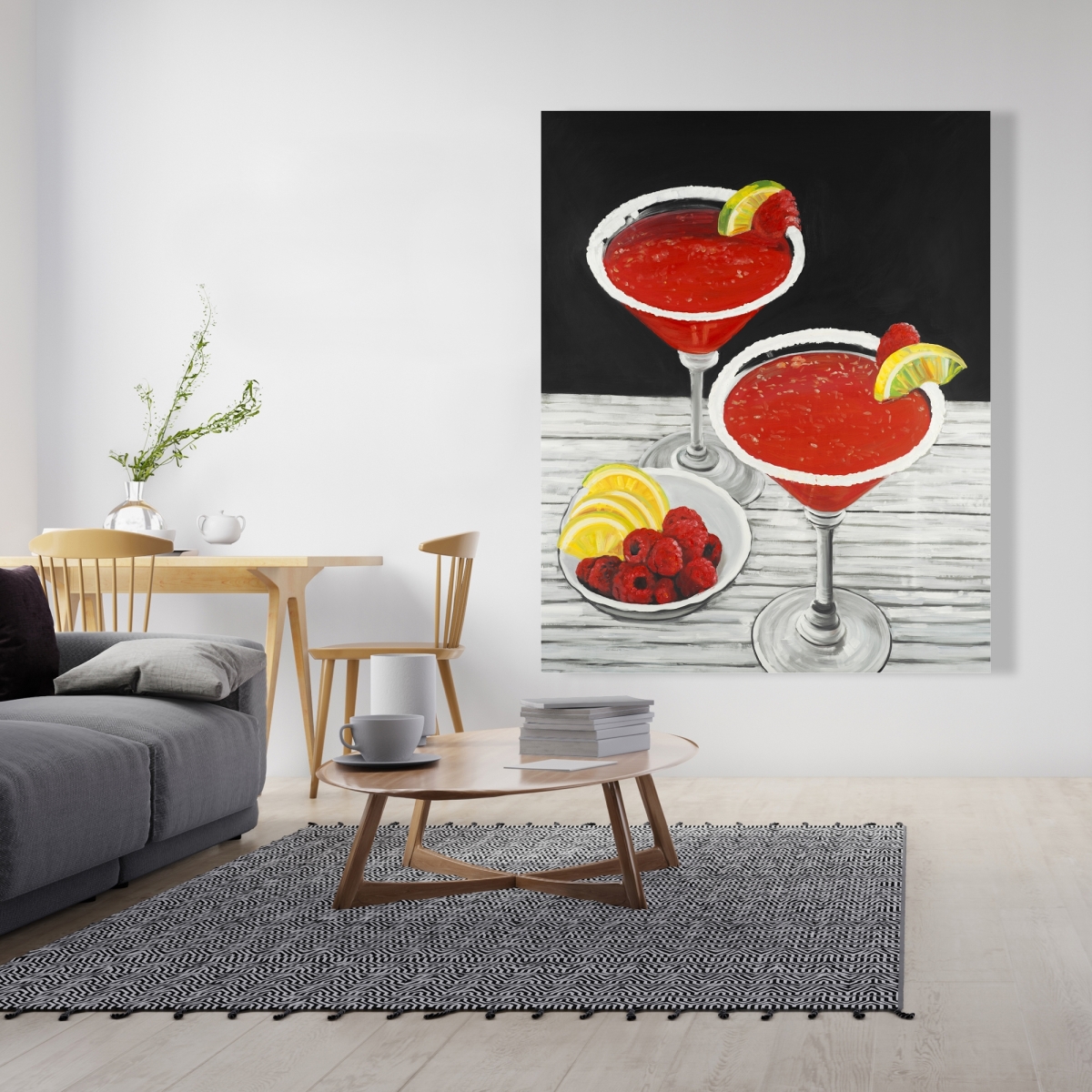 C1RC4860ELX53O 48 x 60 in. Two Cosmopolitan - Black Canvas for Elegant Home Decor