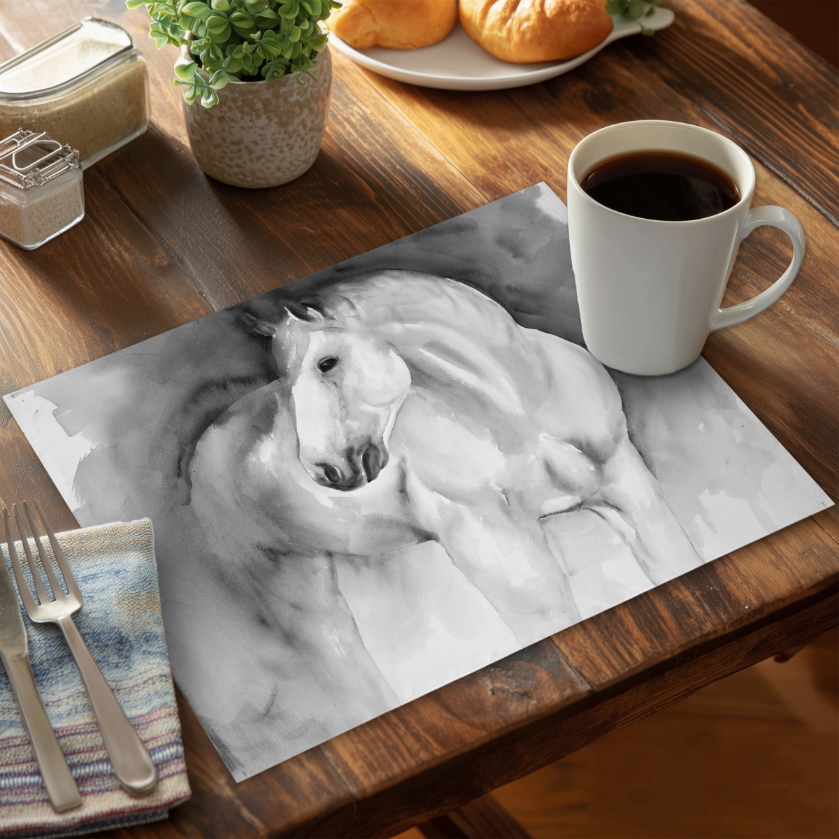 Picture of Begin Home Decor C4PP1418IYY55E 14 x 18 in. Beauty Polyester Placemat - Elegant Home Decor Accessory - Set of 4