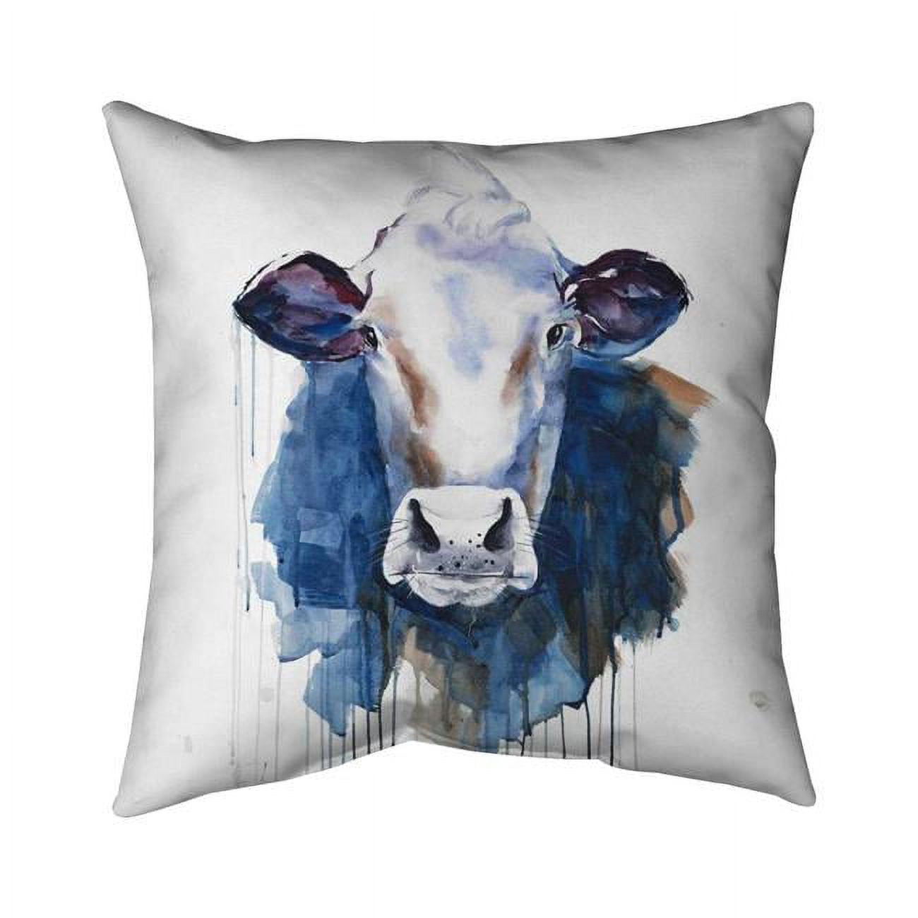 18 x 18 in. Watercolor Cow-Double Sided Print Indoor Pillow