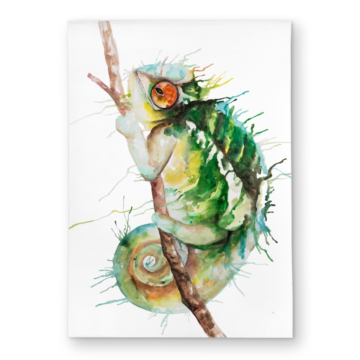 C1ROAR57I83POP 5 x 7 ft. Watercolor Chameleon - Reptile Orange Outdoor Area Rug - Rectangle