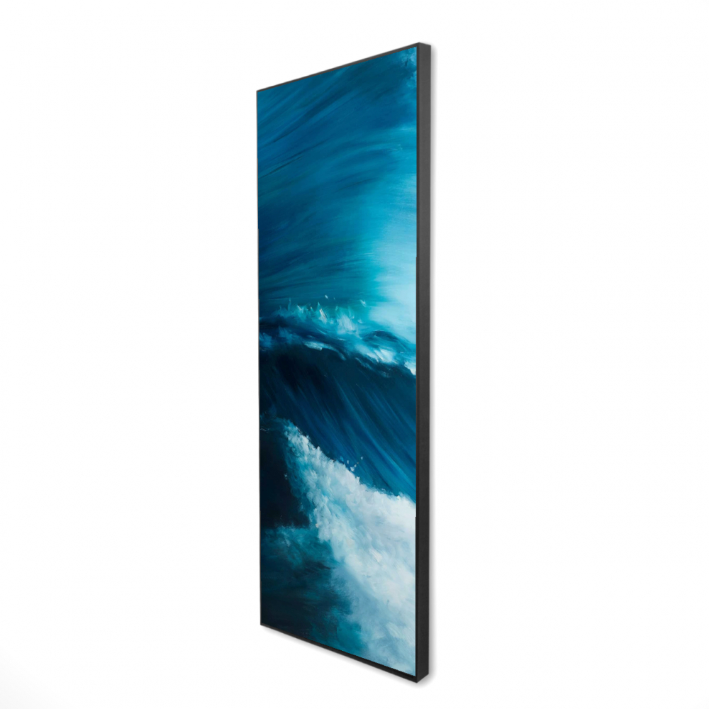 2081-6020-CO48 20 x 60 in. Unleashed Sea - White Contemporary Framed Canvas Art Decor