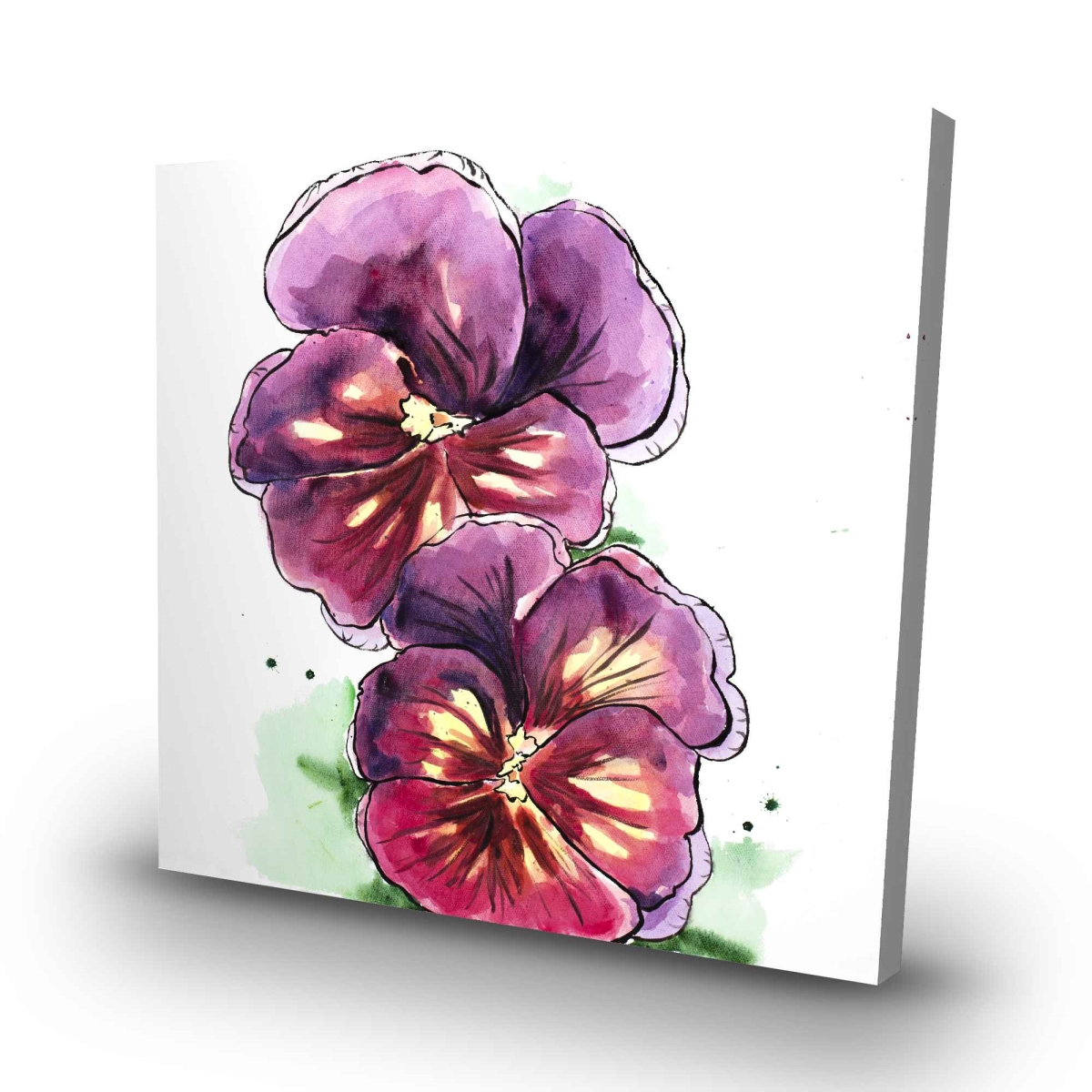 C1RC3232YFCCWK 32 x 32 in. Two Blossoming Orchids Canvas - Wavy Petals Home Decor