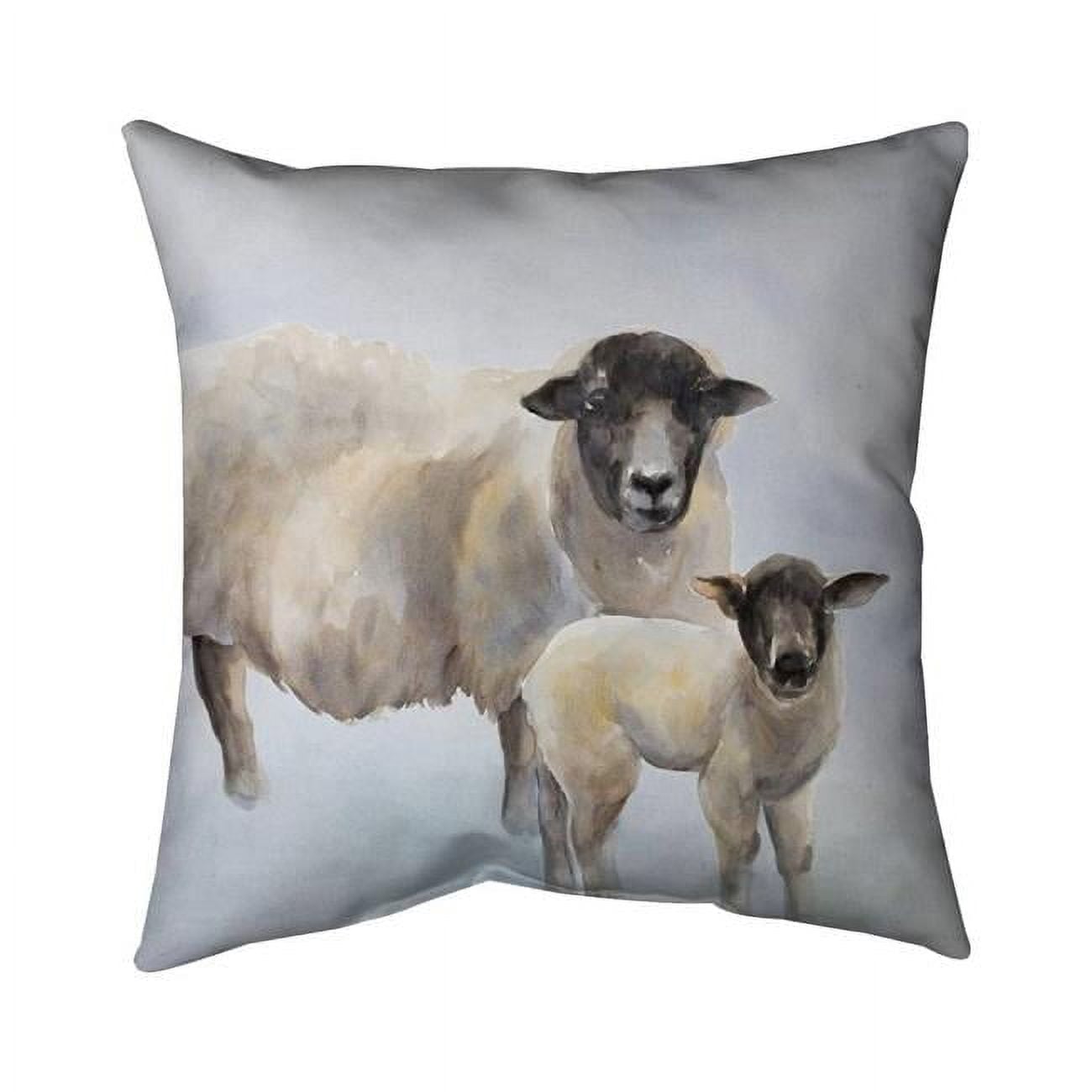 18 x 18 in. Sheep & Its Baby-Double Sided Print Indoor Pillow