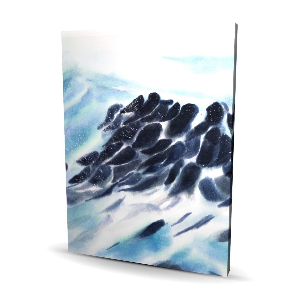 C1RC36484BTRMV 36 x 48 in. Sea Waves with Paint Splash - Waves Bedroom Canvas Decor