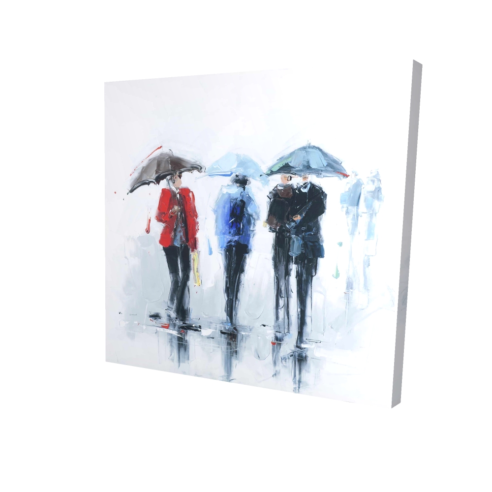 2080-3636-ST51 36 x 36 in. Spring Shower - Red Contemporary Canvas for Home Decor