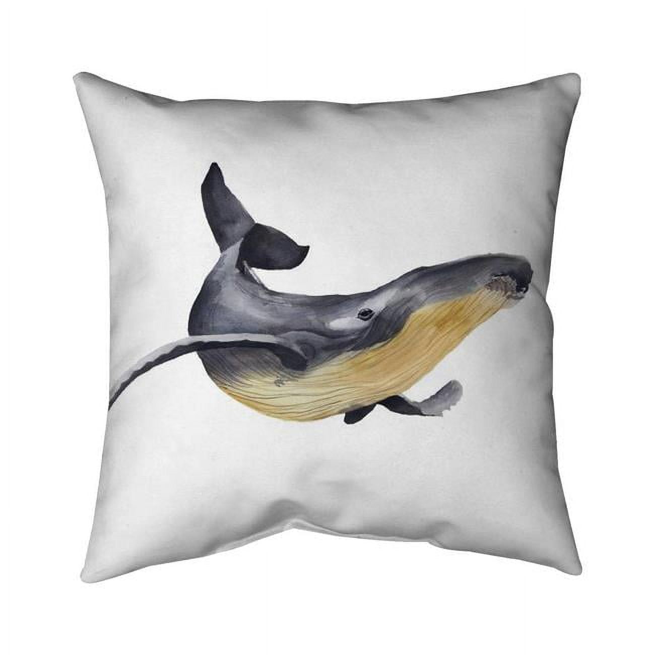 18 x 18 in. Watercolor Blue Whale-Double Sided Print Indoor Pillow