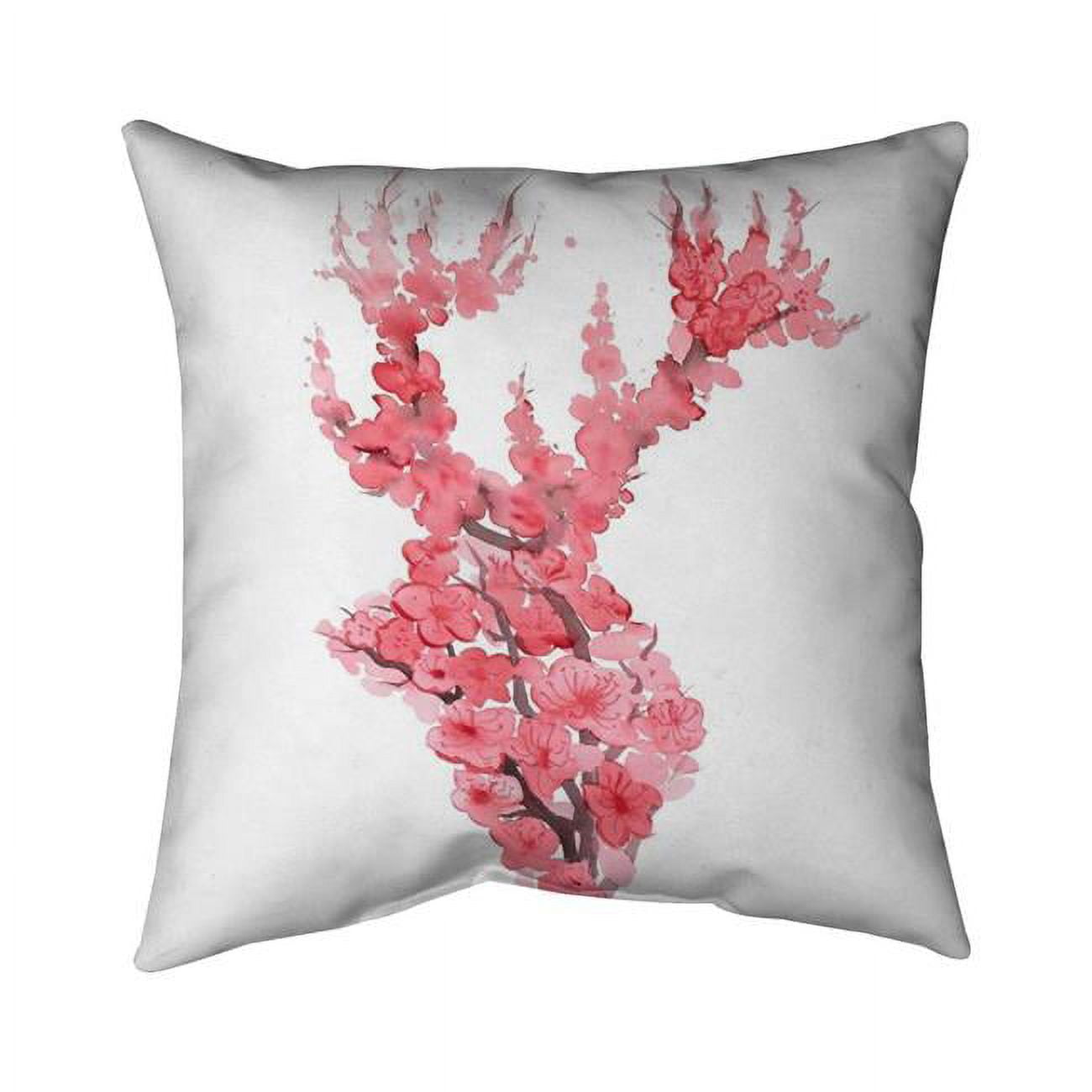 18 x 18 in. Deer with Cherries Blossom-Double Sided Print Indoor Pillow
