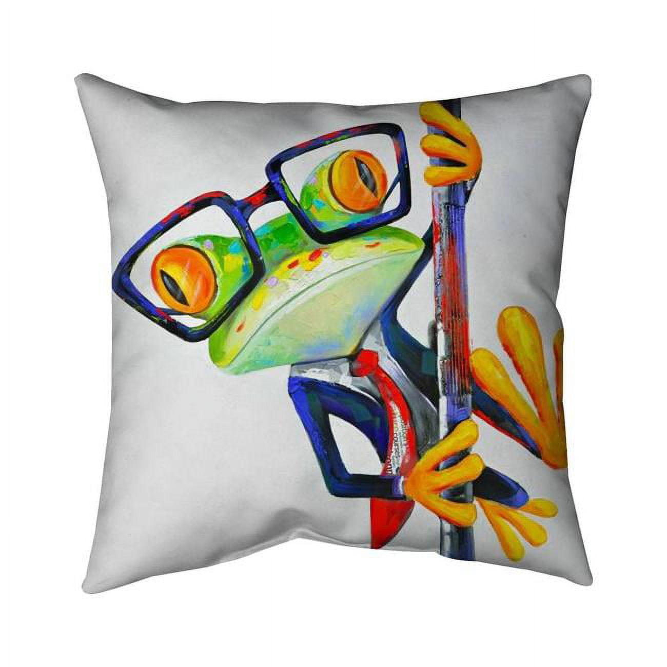 18 x 18 in. Funny Frog with Glasses-Double Sided Print Indoor Pillow