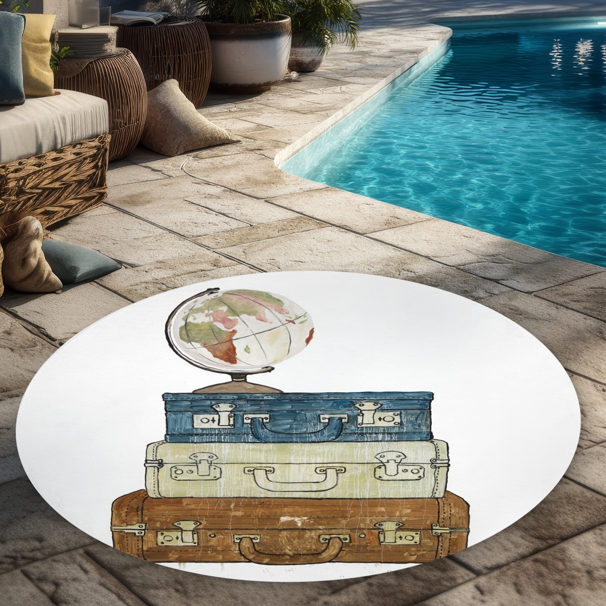 C1COAR55C8X31K 5 x 5 ft. Go Around the World Rug - Still Life Outdoor Decor