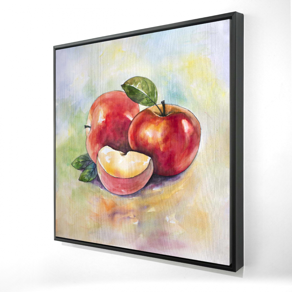 2081-3636-GA70 36 x 36 in. Succulent Apples - Kitchen Green Framed Canvas Home Decor