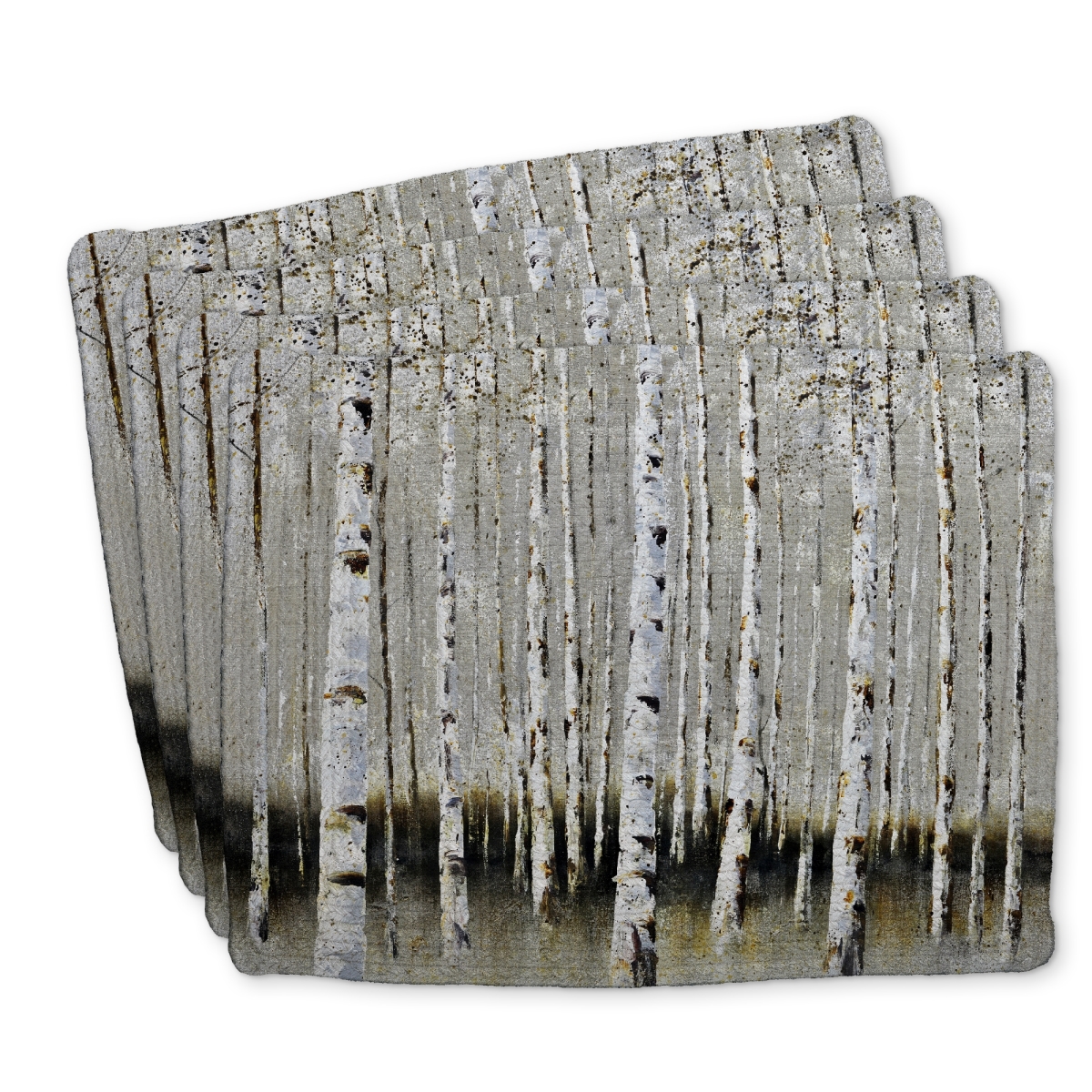 Picture of Begin Home Decor C4BP1418F6XK5G 14 x 18 in. Winter Forest Landscape Braided Polyester Placemat - Home Decor - Set of 4