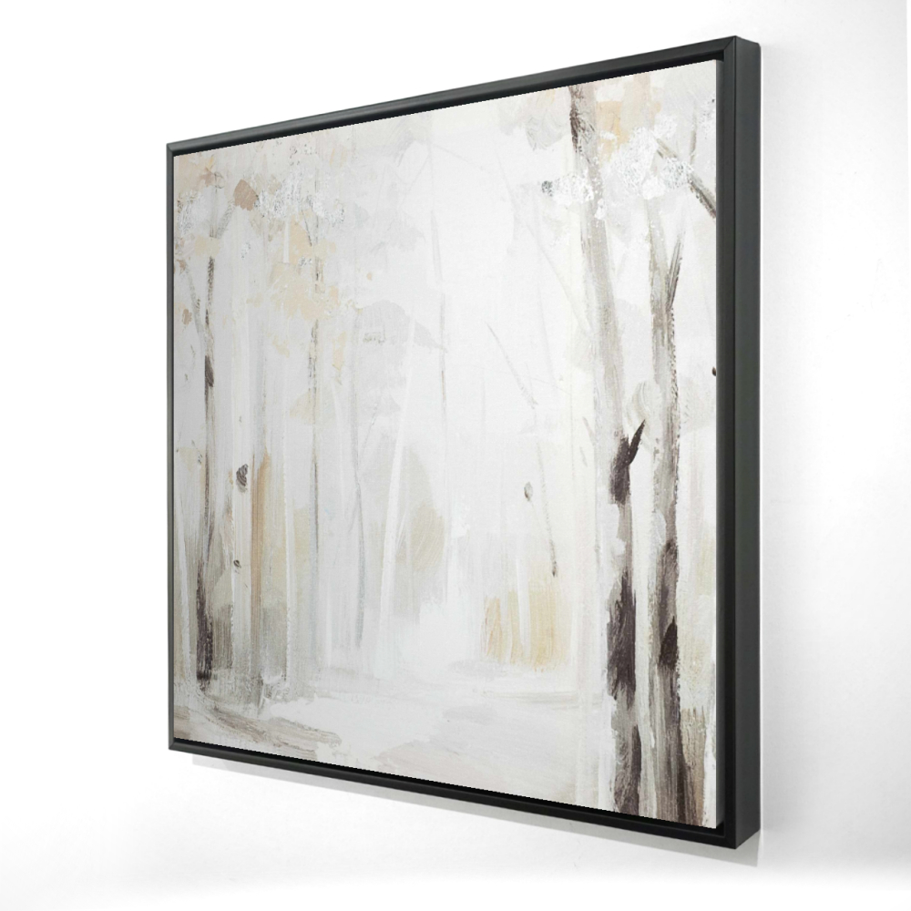 2081-3636-LA17 36 x 36 in. Winter Forest - Modern Framed Canvas for Home Decor