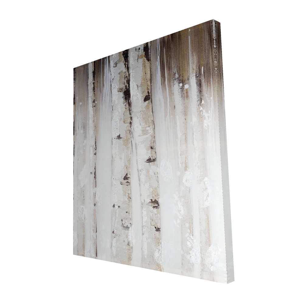 2080-6048-LA19 48 x 60 in. Abstract White Birches - Modern Canvas Art for Home Decor